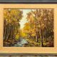 R. Delhaye. "Autumn forest landscape." Oil on canvas.
