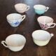 A set of 6 cups Colours Flowers Digoin Céranord Saint Amand