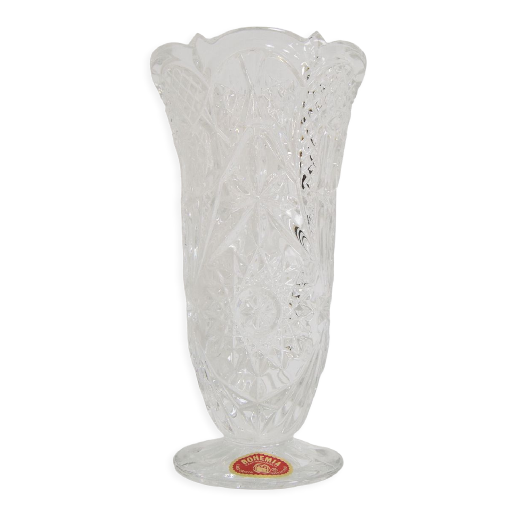 Mid-century  crystal Vase, Bohemia,1950's.