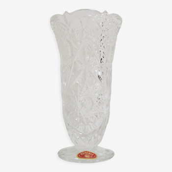 Vase en cristal du milieu du siècle Bohême années 1950.