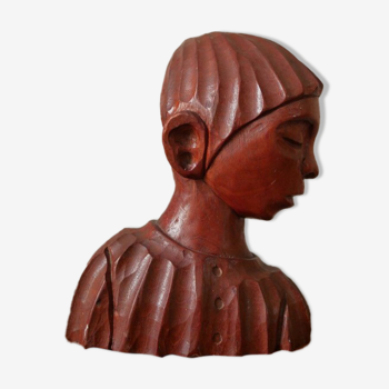 Carved wooden bust