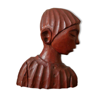 Carved wooden bust