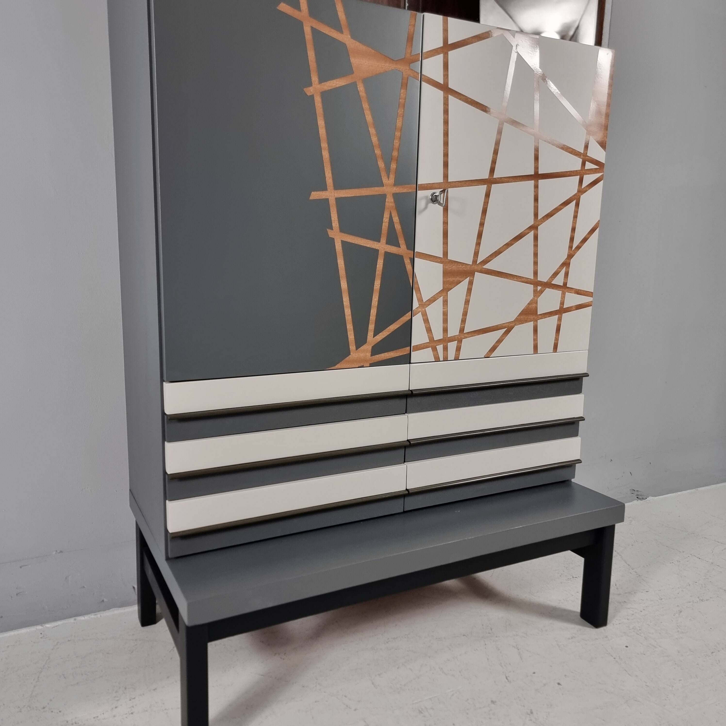 Vintage Bar Cabinet in Beech, 1970s