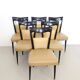 Ensemble de six chaises de salle à manger en skaï beige, origine : Melchiorre Bega, Italie