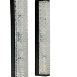 Pair of vintage XXL Bakelite diamond glass wall lights with 4 bulbs.