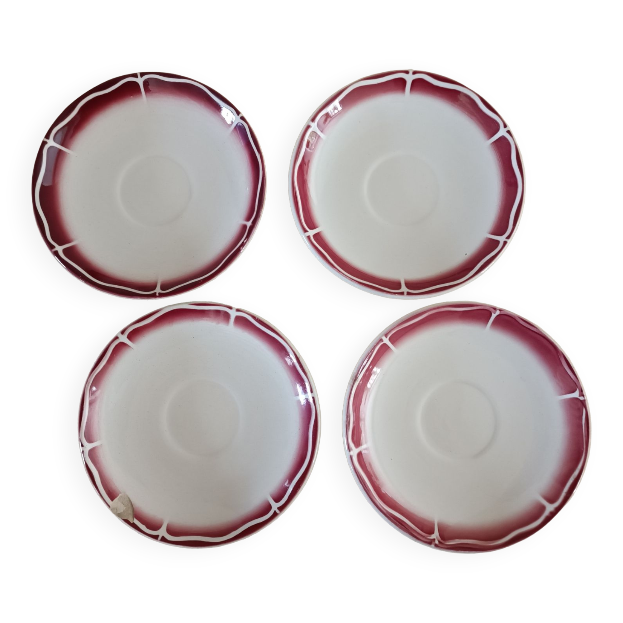 4 saucers iron earth Sarreguemines