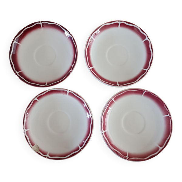 4 soucoupes terre de fer Sarreguemines