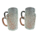 4 vintage beer mugs with a nice design in thick glass, old pint 30 cl.