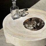 Medium petrified wood dish or pocket emptier, predominantly gray 1137