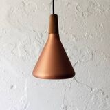 Lampe danoise en métal cuivré et en bois