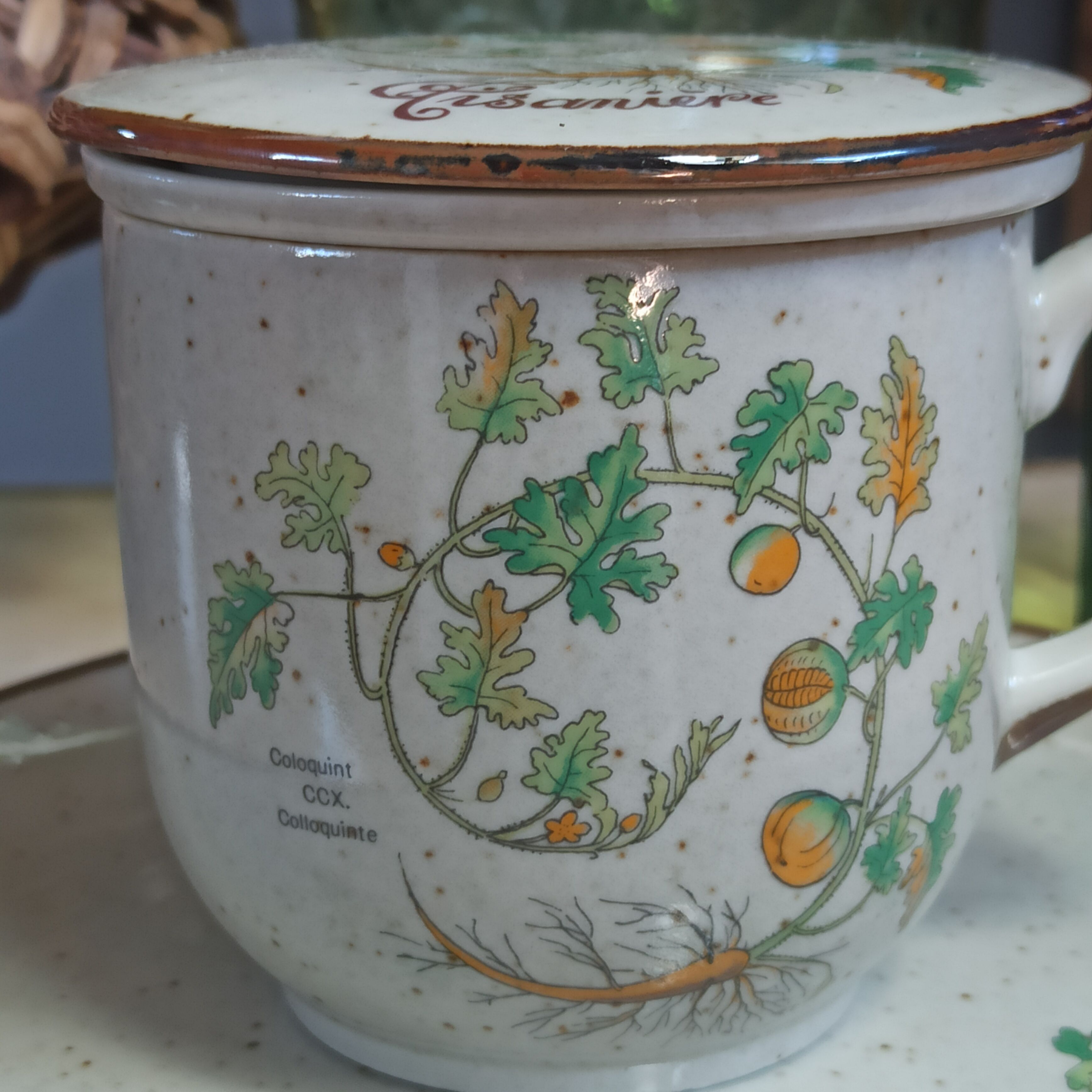Vintage herbal mug cup