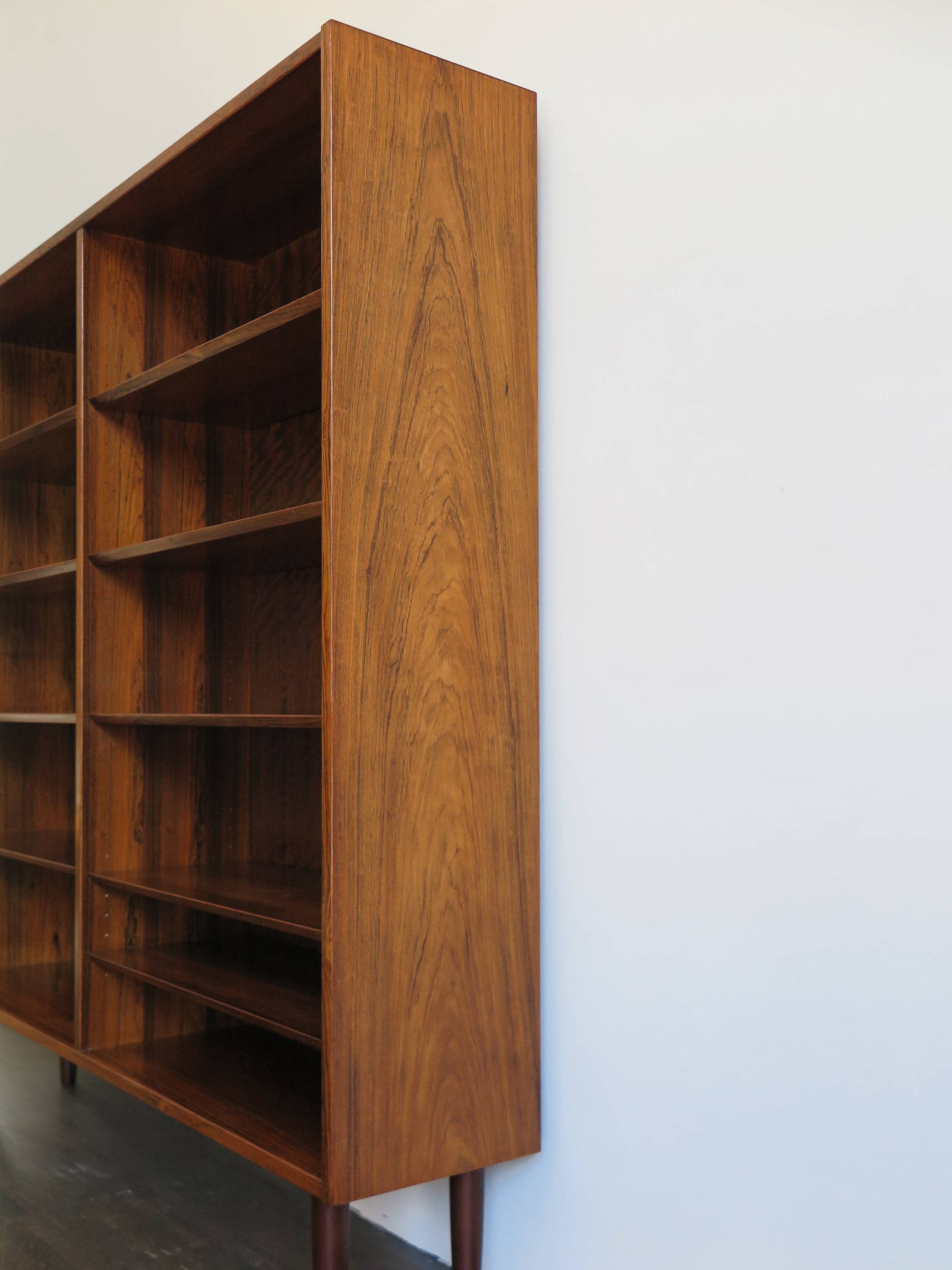 Poul Hundevad scandinavian rosewood bookcase, Denmark 1960s