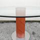 Postmodern dining table in leather and glass by Giancarlo Vegni for Fasem.