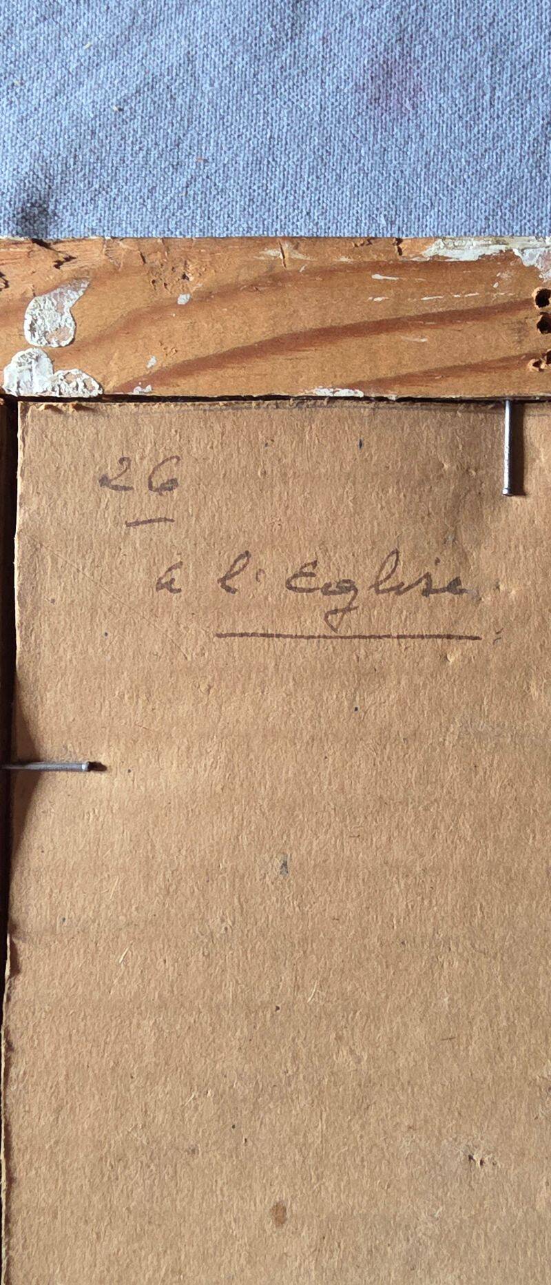 Claude HOUAL - Watercolour No. 26 At the Church Around 1950