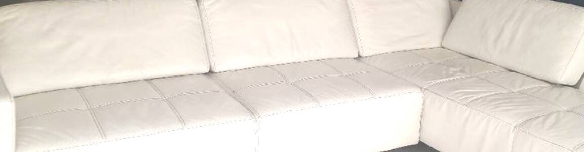 White leather corner sofa
