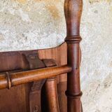 Folding side table in turned wood and marquetry circa 30's/40's