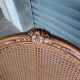 Pair of caned cabriolet armchairs