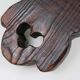 Spanish birth stool in carved wood – mid-century, brutalist spirit