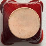Very Pretty Vintage 50s Cup in Red Enameled Stoneware Clover Shape 🍀
