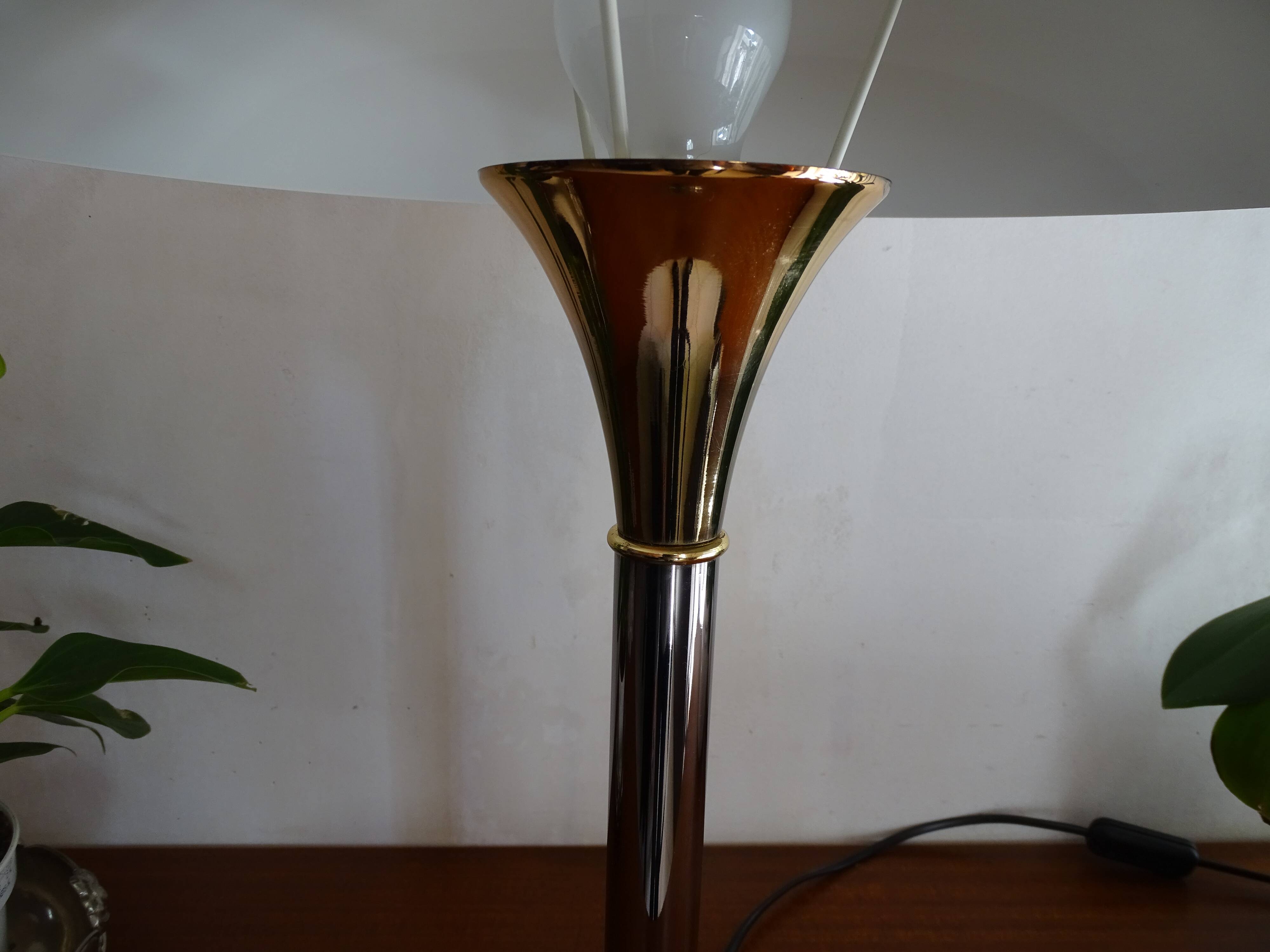 Mushroom lamp design chrome metal 48 cm