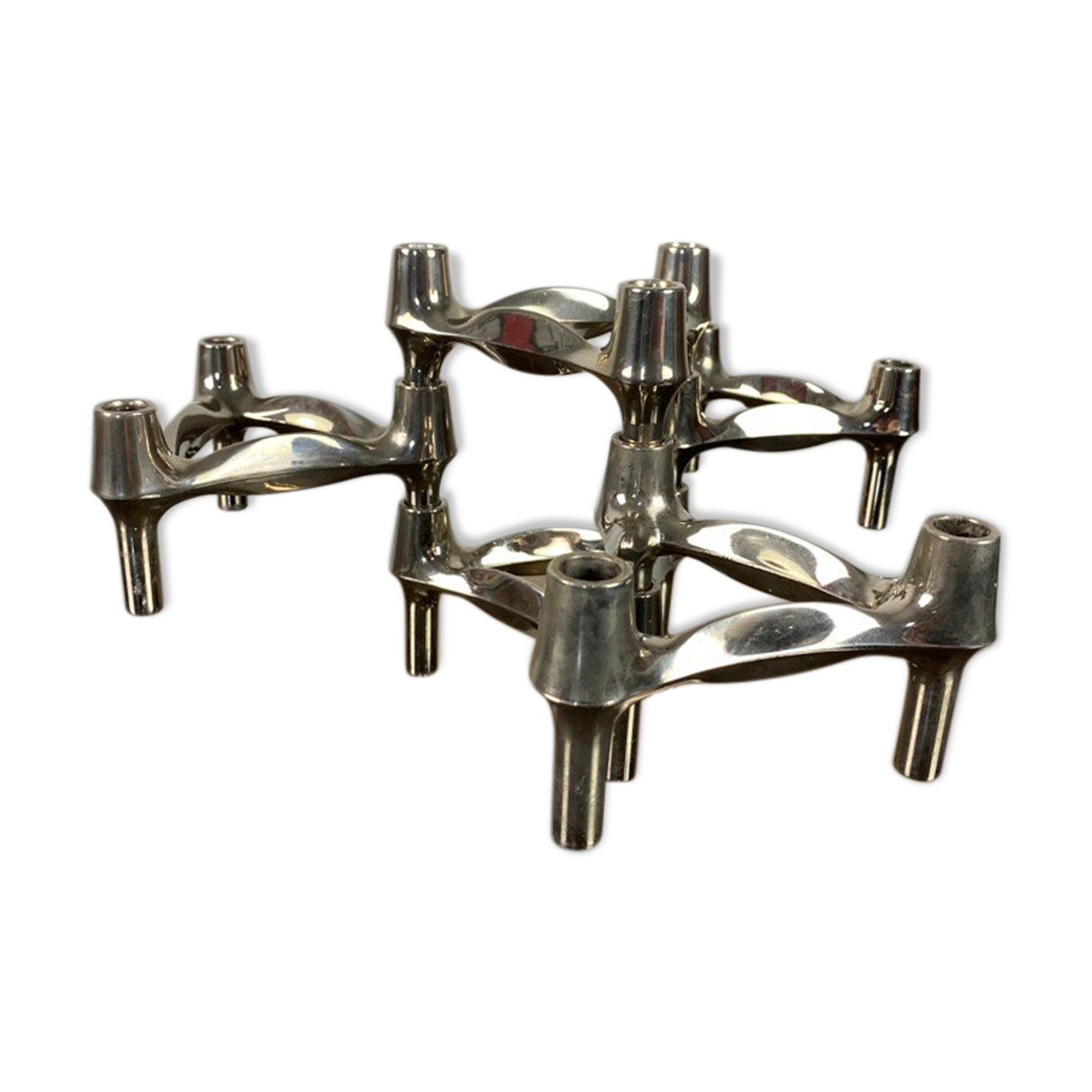 Lot of 5 BMF Nagel 1970 modular candlesticks