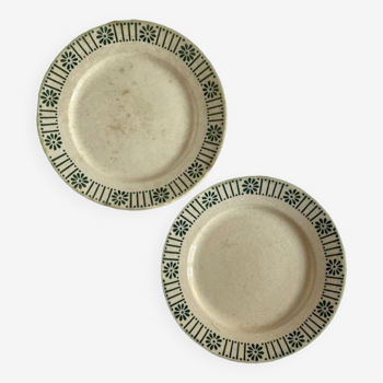 Duo of flat plates Choisy Le Roi - Marguerites