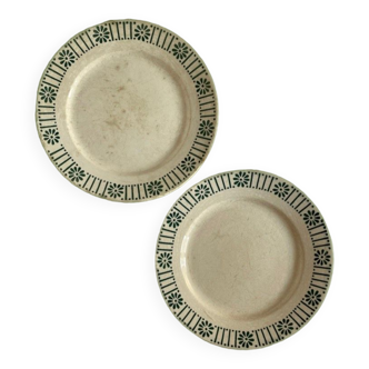 Duo of flat plates Choisy Le Roi - Marguerites