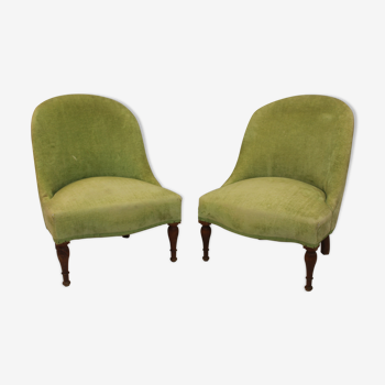 Paire de fauteuils crapaud