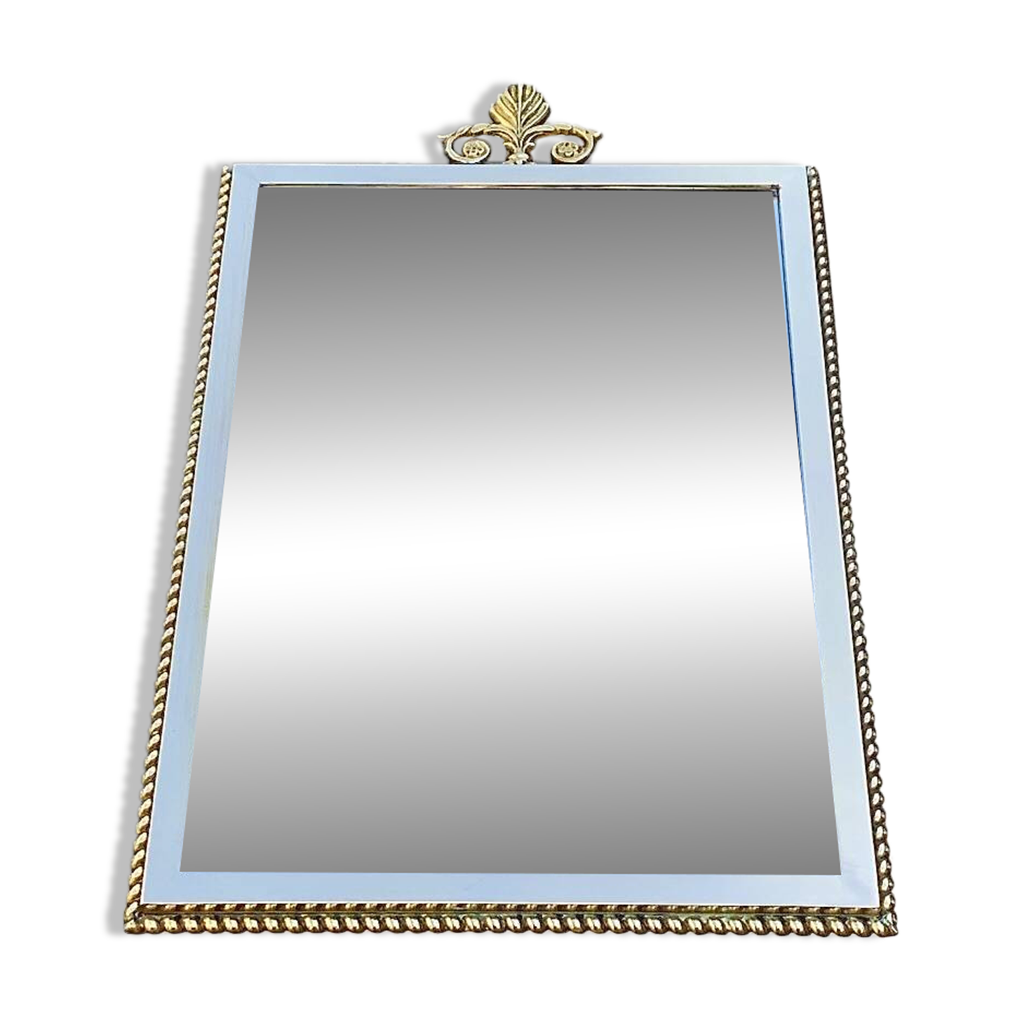 Antique Solid Brass Gilt Wall Mirror – 3.750 kg – Hollywood Regency