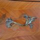 Louis XV commode - 2 drawers - floral marquetry - bronze ornament - 1950