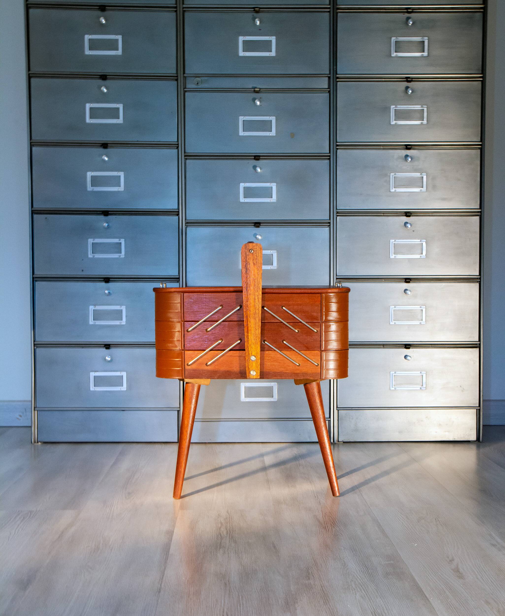 Worker, 1950s work box, teak and bakelite