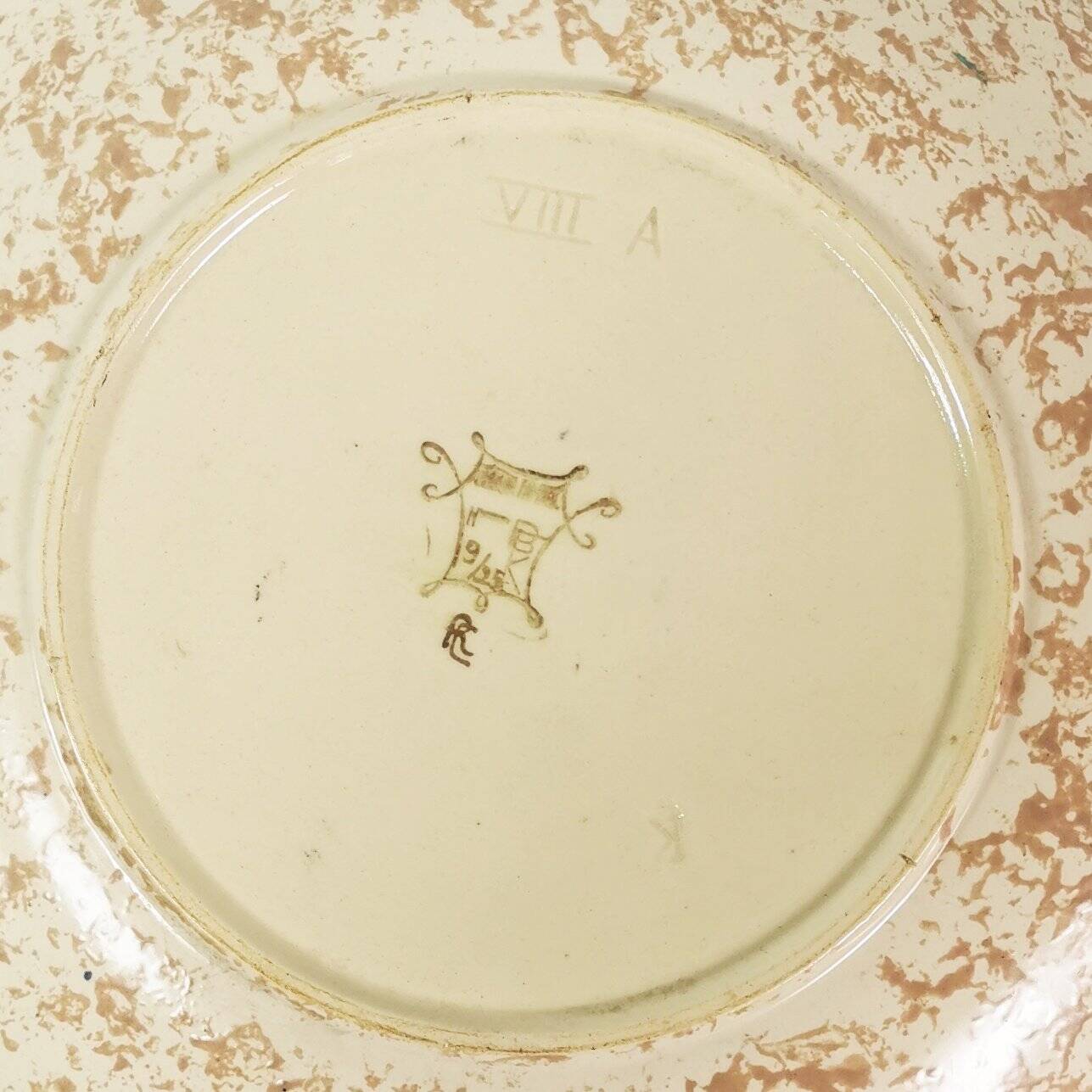 Large Art Deco ceramic plate, designed by Raymond Chevallier for Boch Frère