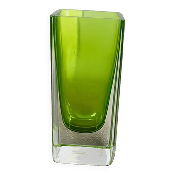 Vase italien vintage en verre sommerso vert – Style Murano – 14 cm – A