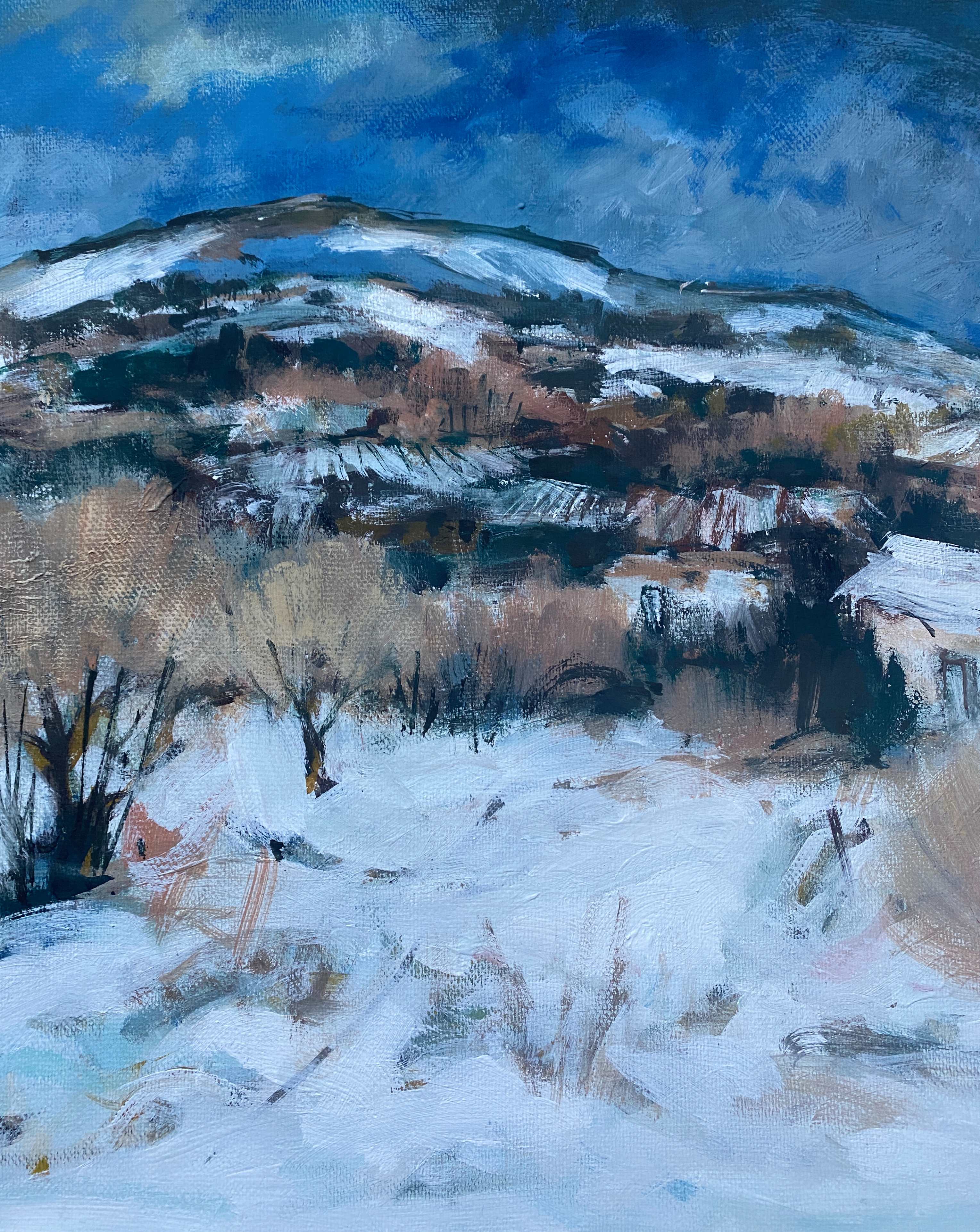 Tableau "paysage de neige" gouache originale par pierre pregaldiny