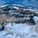 Tableau "paysage de neige" gouache originale par pierre pregaldiny