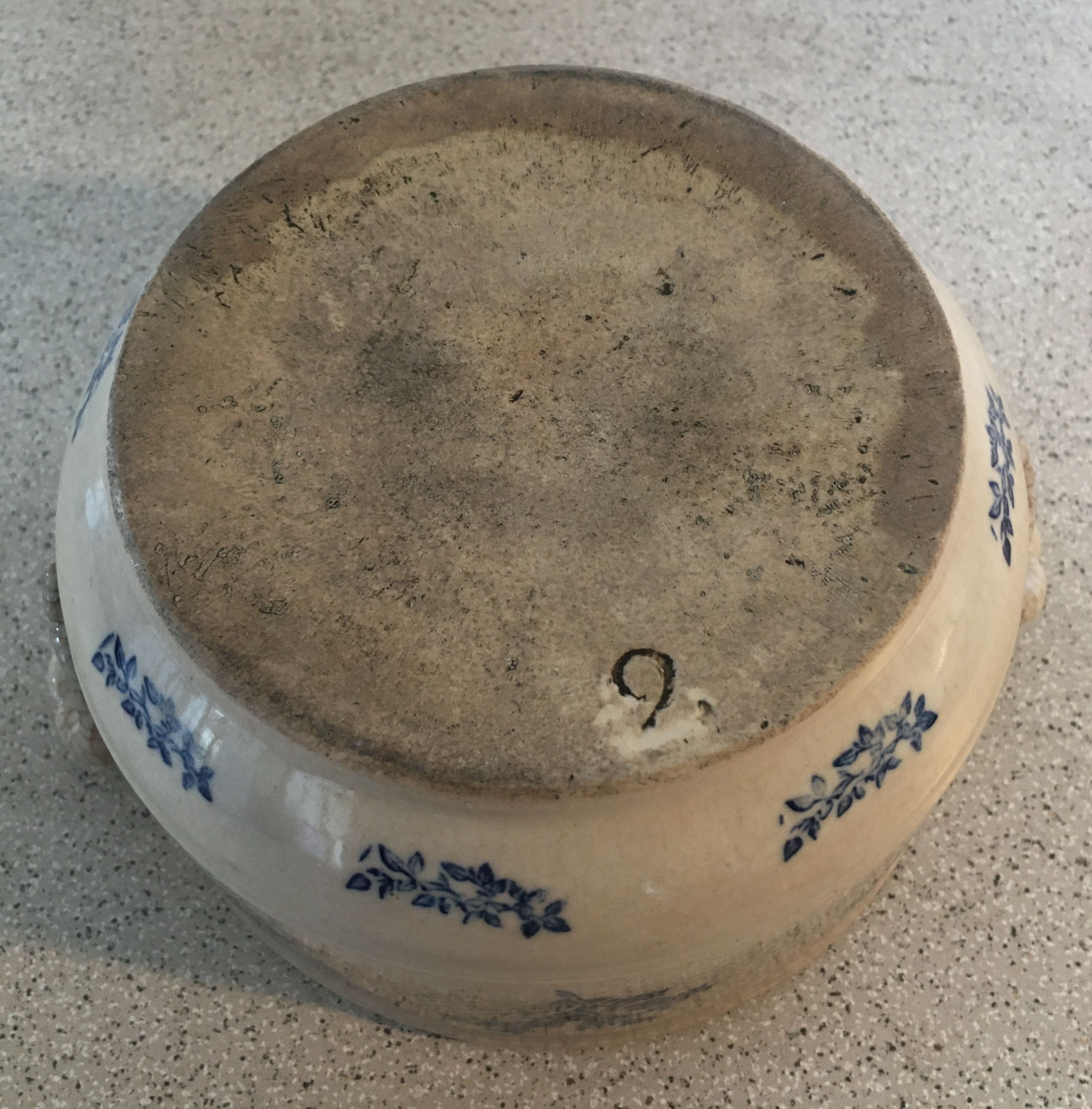 Large bowl in glazed stoneware 2 ears