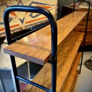 Low freestanding bookshelf in wood and metal, Omnia style – 1960