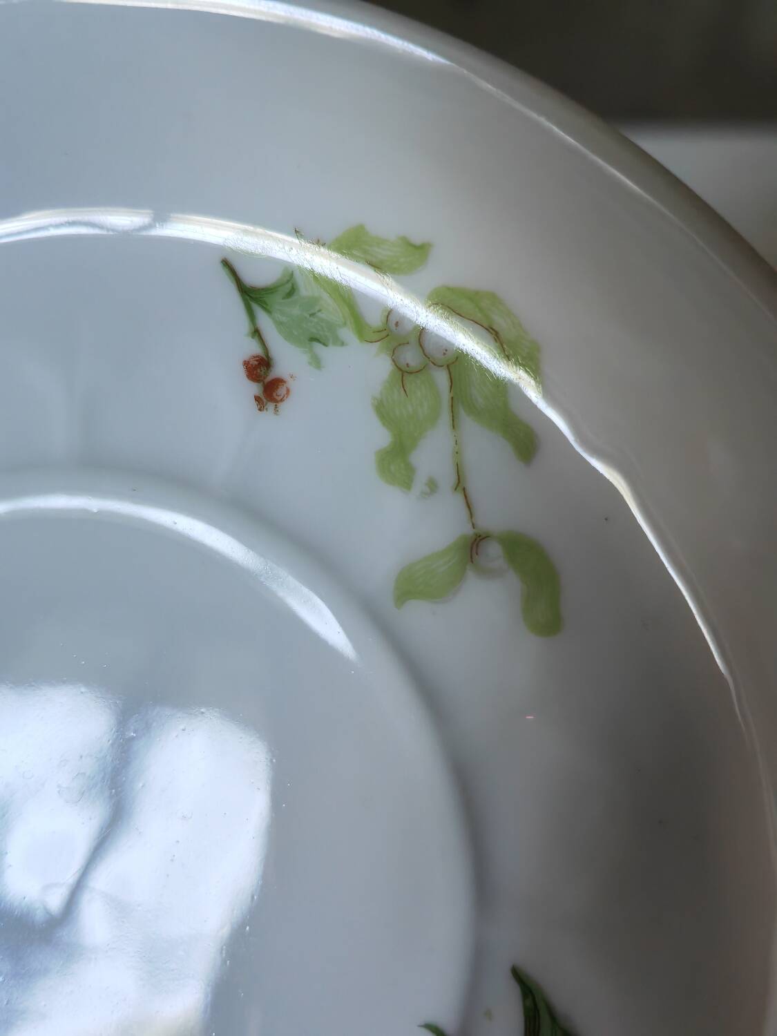 Limoges Christmas saucers