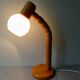 Pine articulated lamp with opaline, Scandinavian style, 70s