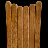 Vintage chairs in curved solid oak, c.1970, set of 4