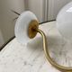 Pair of opaline tulip appliques on brass support 40-50s