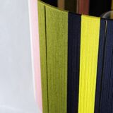 Lampe en fils de coton bleu marine, vert olive et jaune, "L'Elégante"