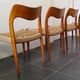 4 Scandinavian chairs by Niels Otto Møller, Danish design, 1950s, wood and rope