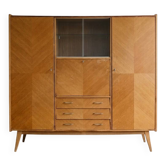 Vintage 1950s wooden secretary cabinet
