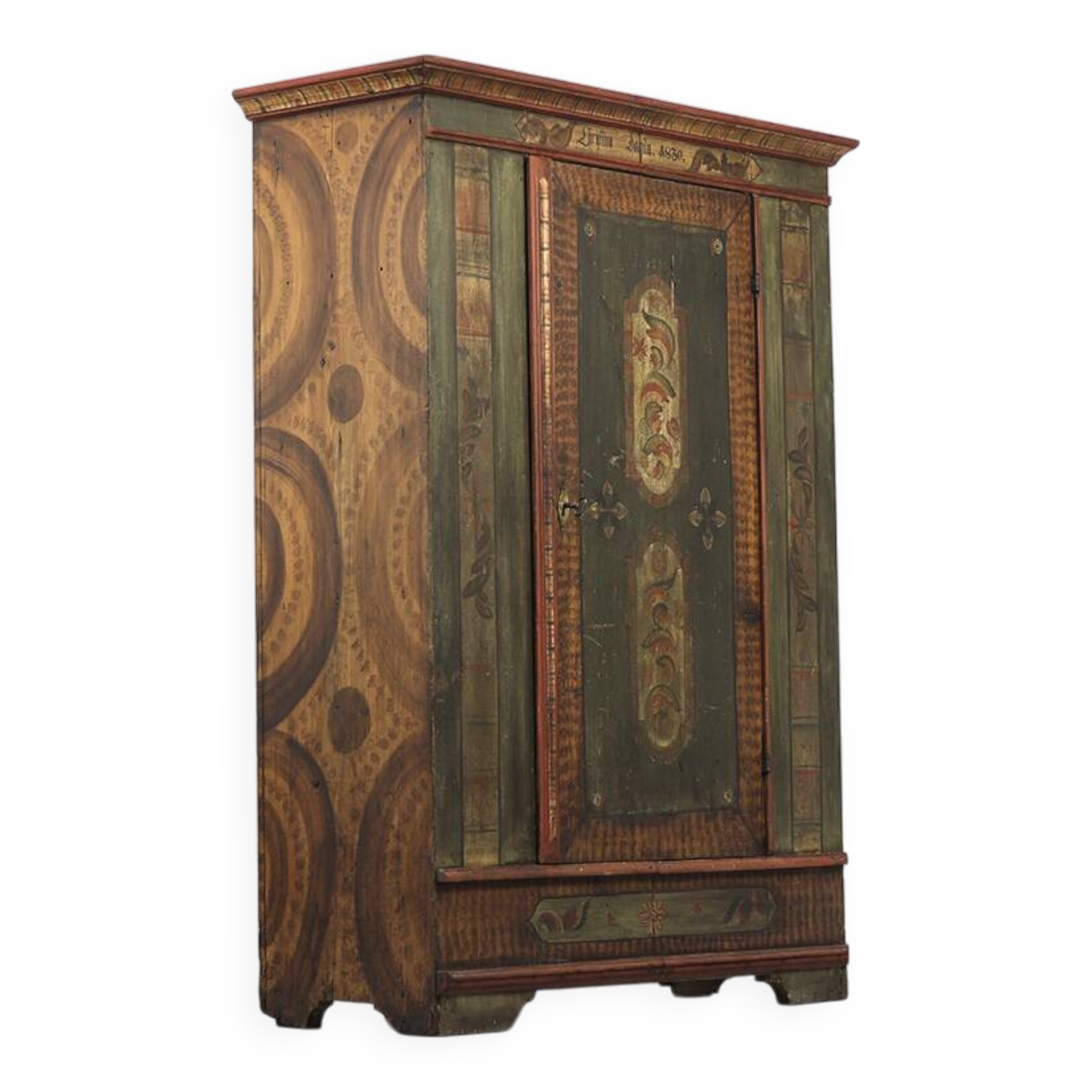 Painted Folk Art Bridal Cupboard