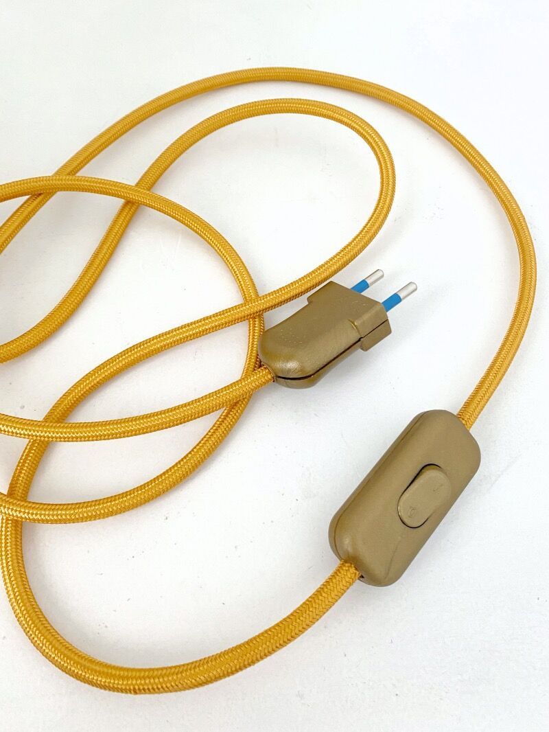 Old globe table lamp in beige and gold glass