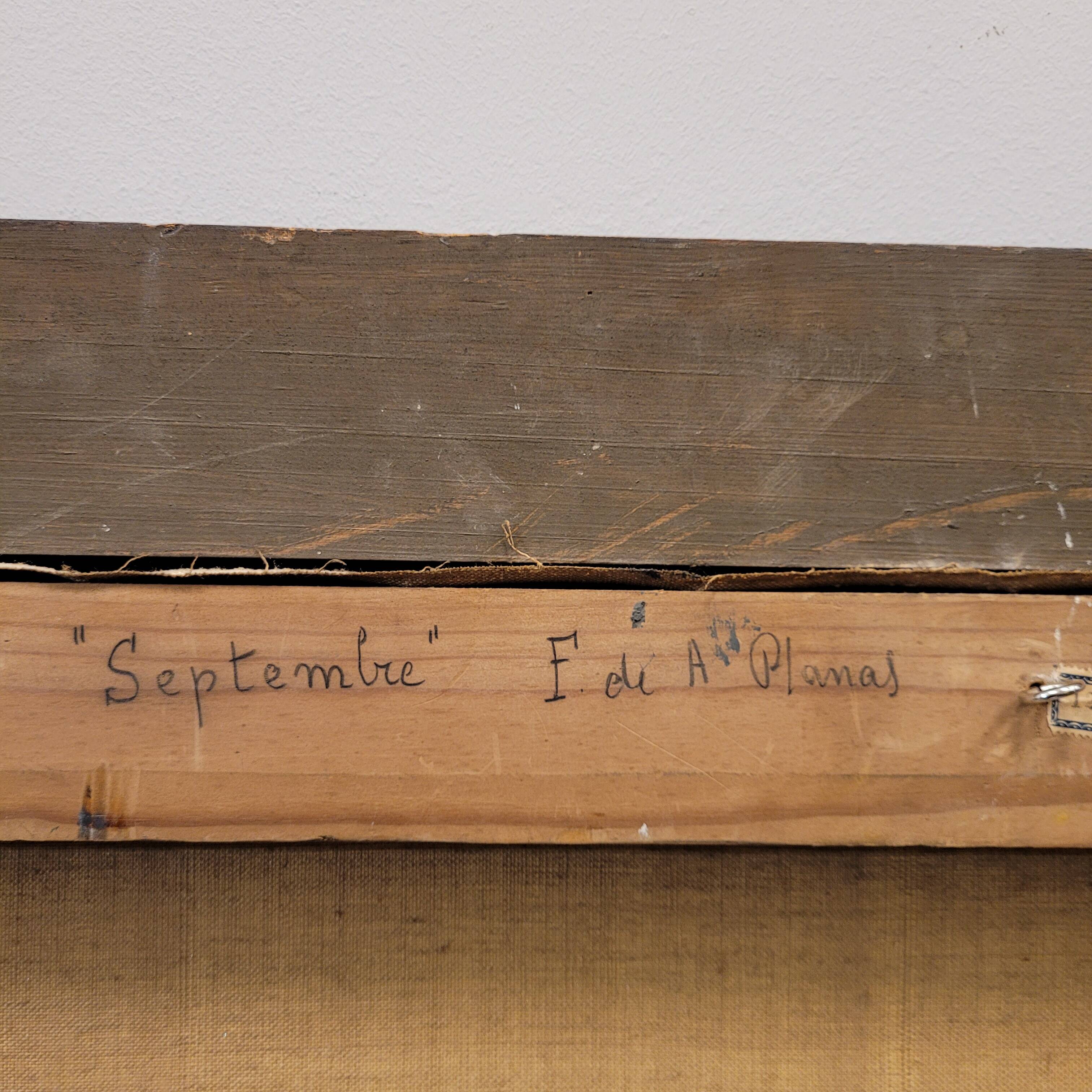 Oleo sobre lienzo “Setembre”, Francesc d’Assis Planas Doria, Escuela catalana, pp. s. XX - Catalonia,