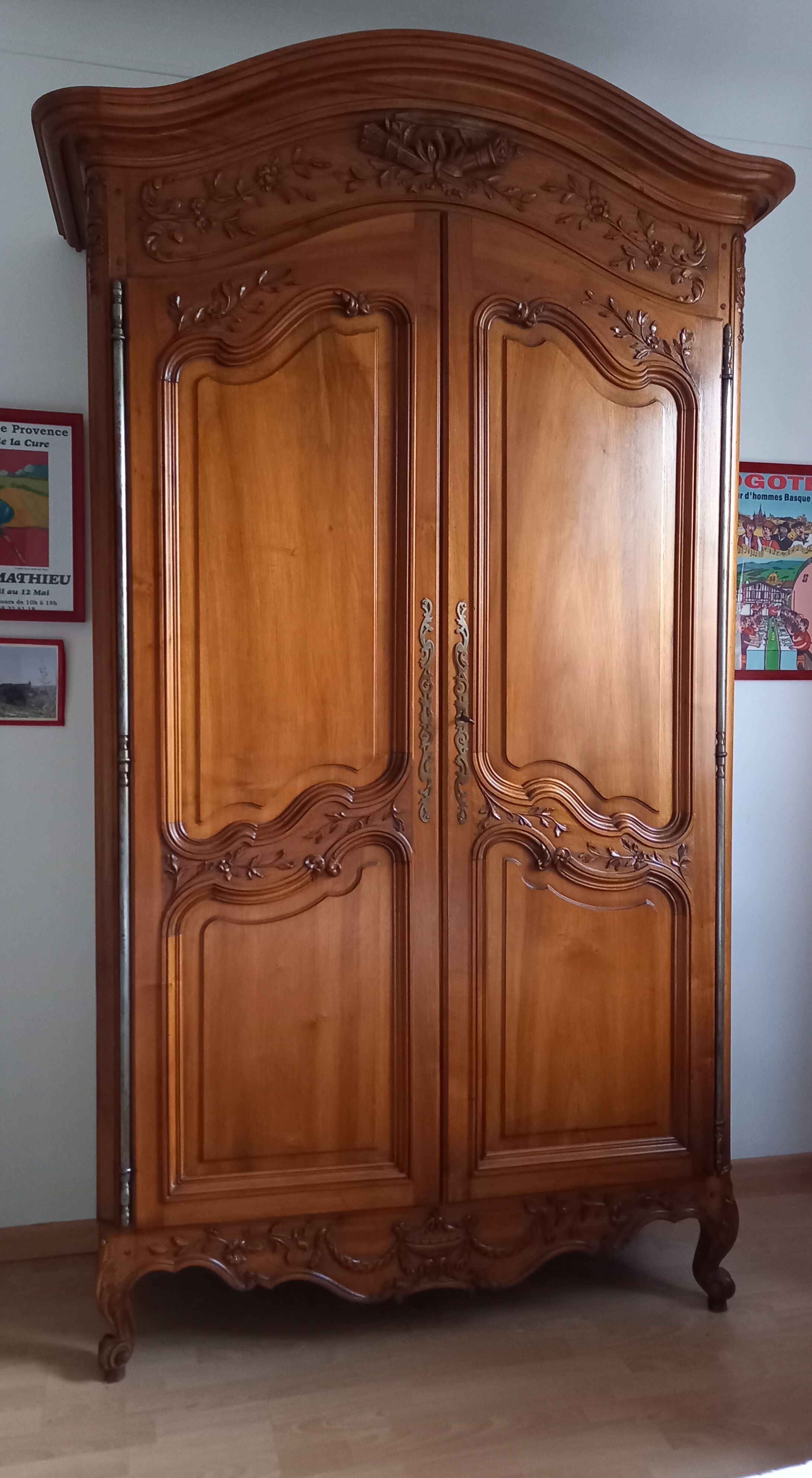 Old provencal walnut wardrobe