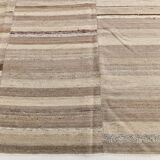 Large Brown Beige Turkish Kilim Rug, 313x374Cm