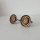 Pair of antique Empire furniture knobs from the 19th century in solid bronze.